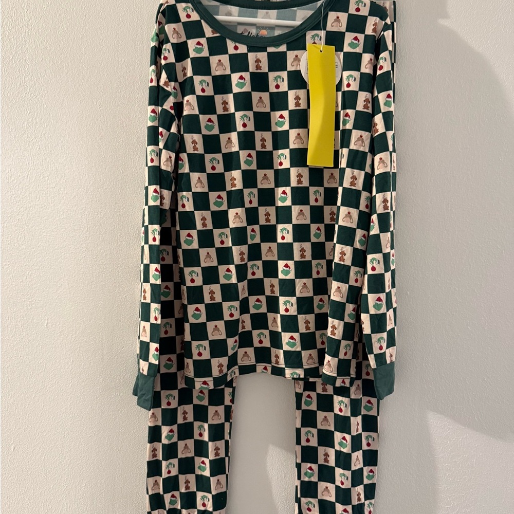 Grinch Green and Cream Kids Pajamas